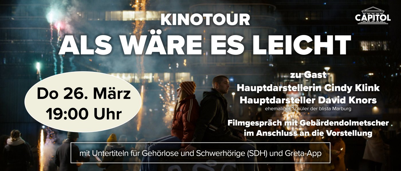 Kinotour zu dem Film "Als wäre es leicht" - zu Gast Regisseur Milan Skrobanek, Darstellerin Cindy Kling und Darsteller David Knors.