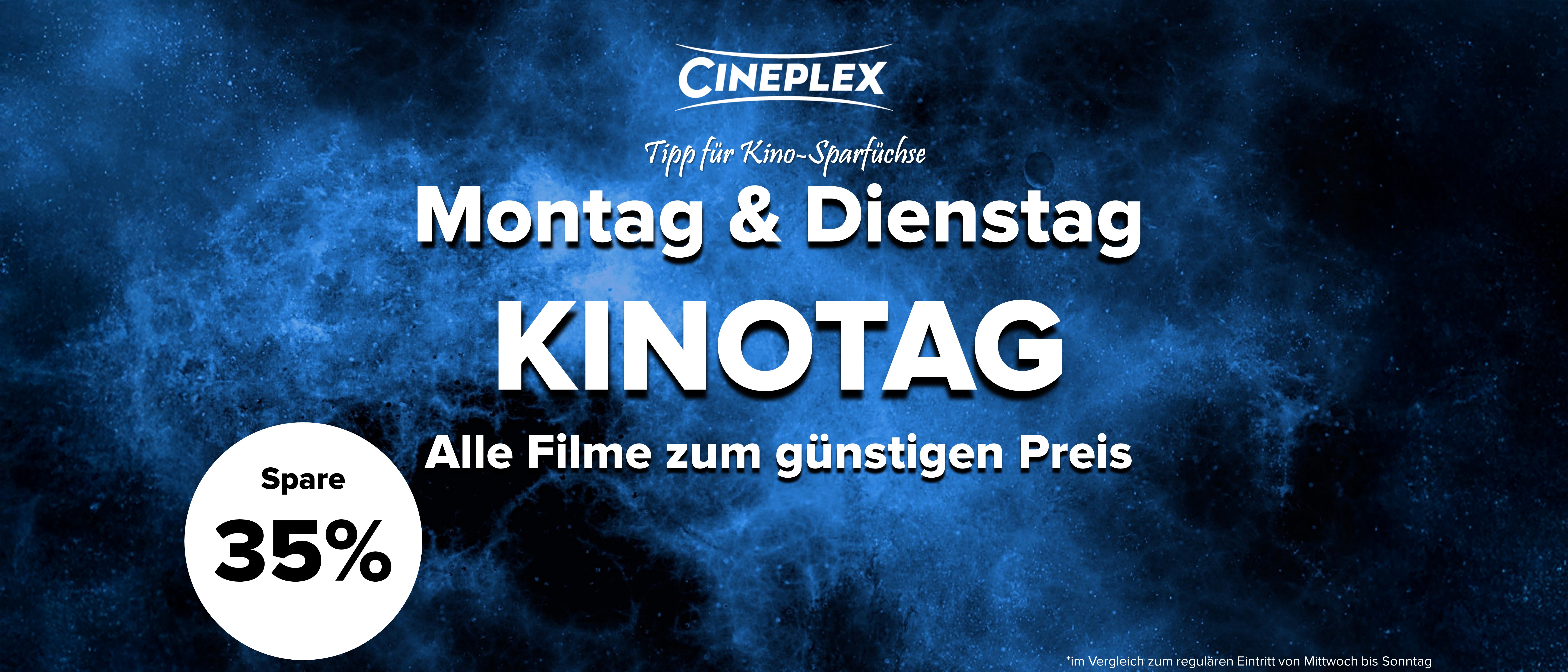 Montag und Dienstag ist bei uns Kinotag