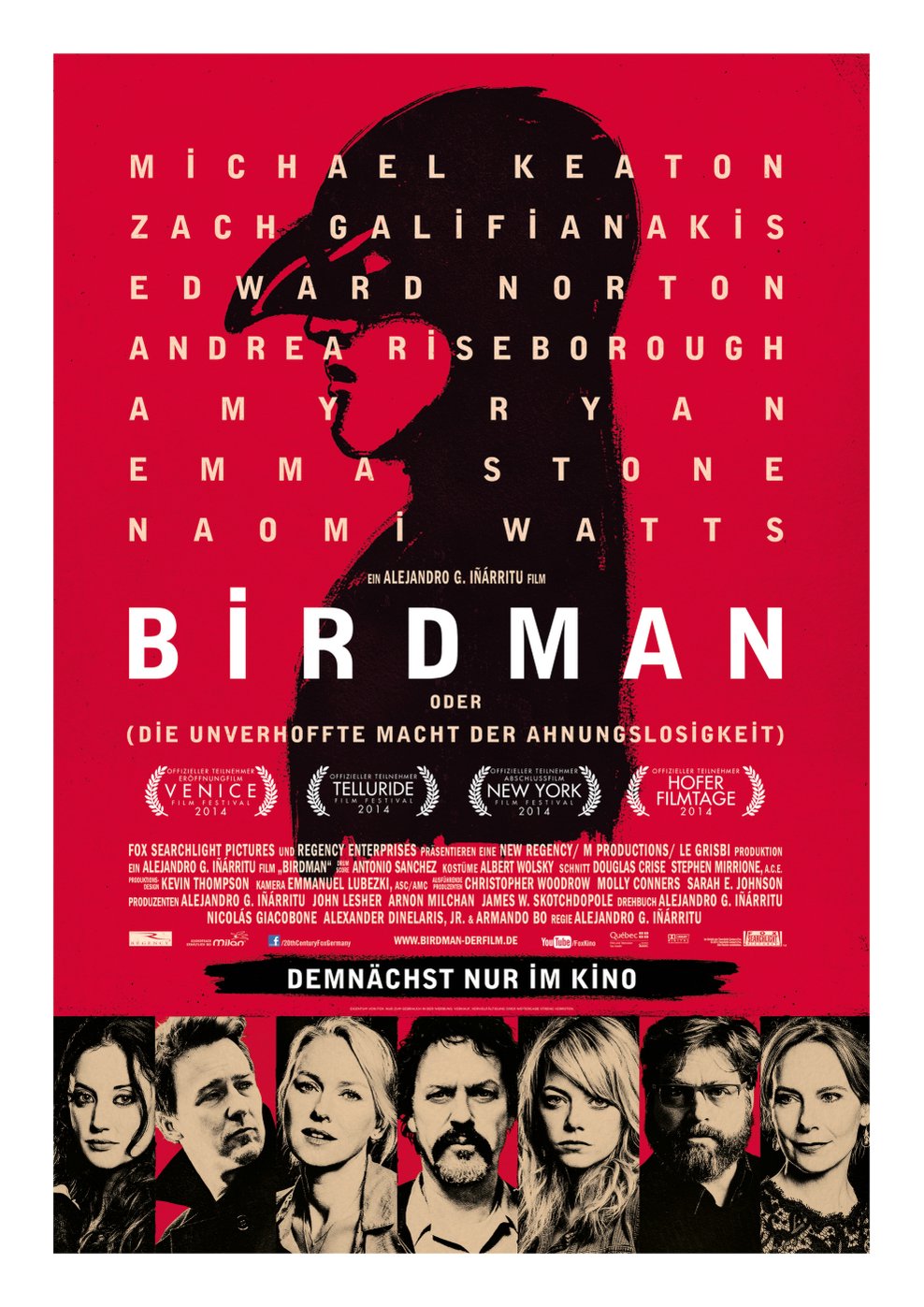 Filmplakat zu Birdman oder (Die unverhoffte Macht der Ahnungslosigkeit)
