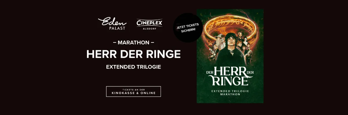 hier sieht man werbung für den herr der ringe marathon in aachen und alsdorf