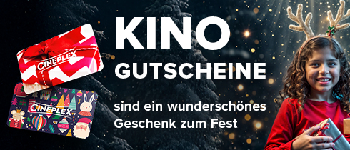 Banner: Kinogutscheine sind ein wunderschönes Geschenk zum Fest