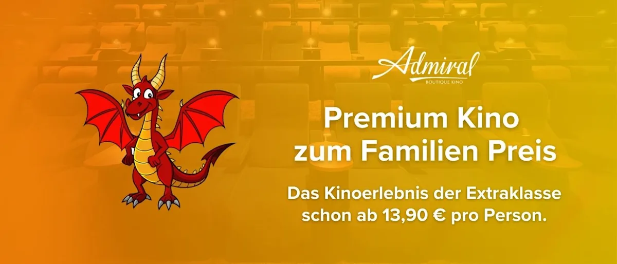 Premium Kino zum Familien Preis schon ab 13,90 € pro Person.