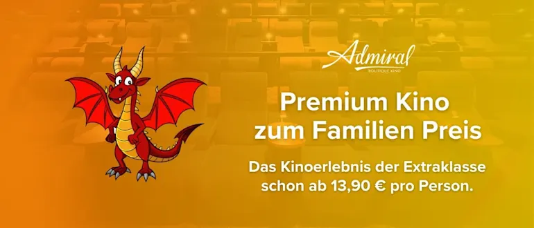 Premium Kino zum Familien Preis schon ab 13,90 € pro Person.