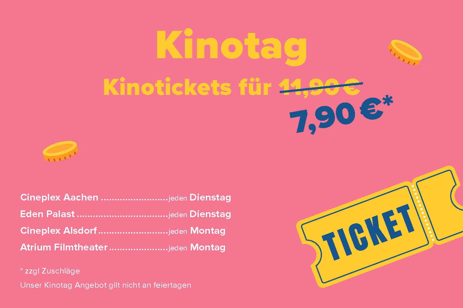 Hier sieht man eine Grafik, die erklärt, wo wann Kinotag ist. 