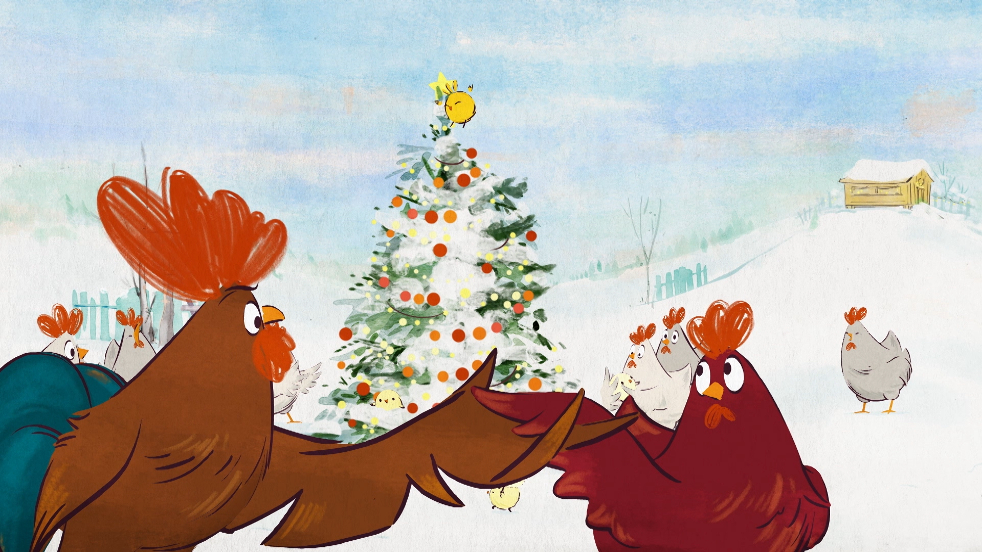 Szenenbild zu Weihnachten der Tiere