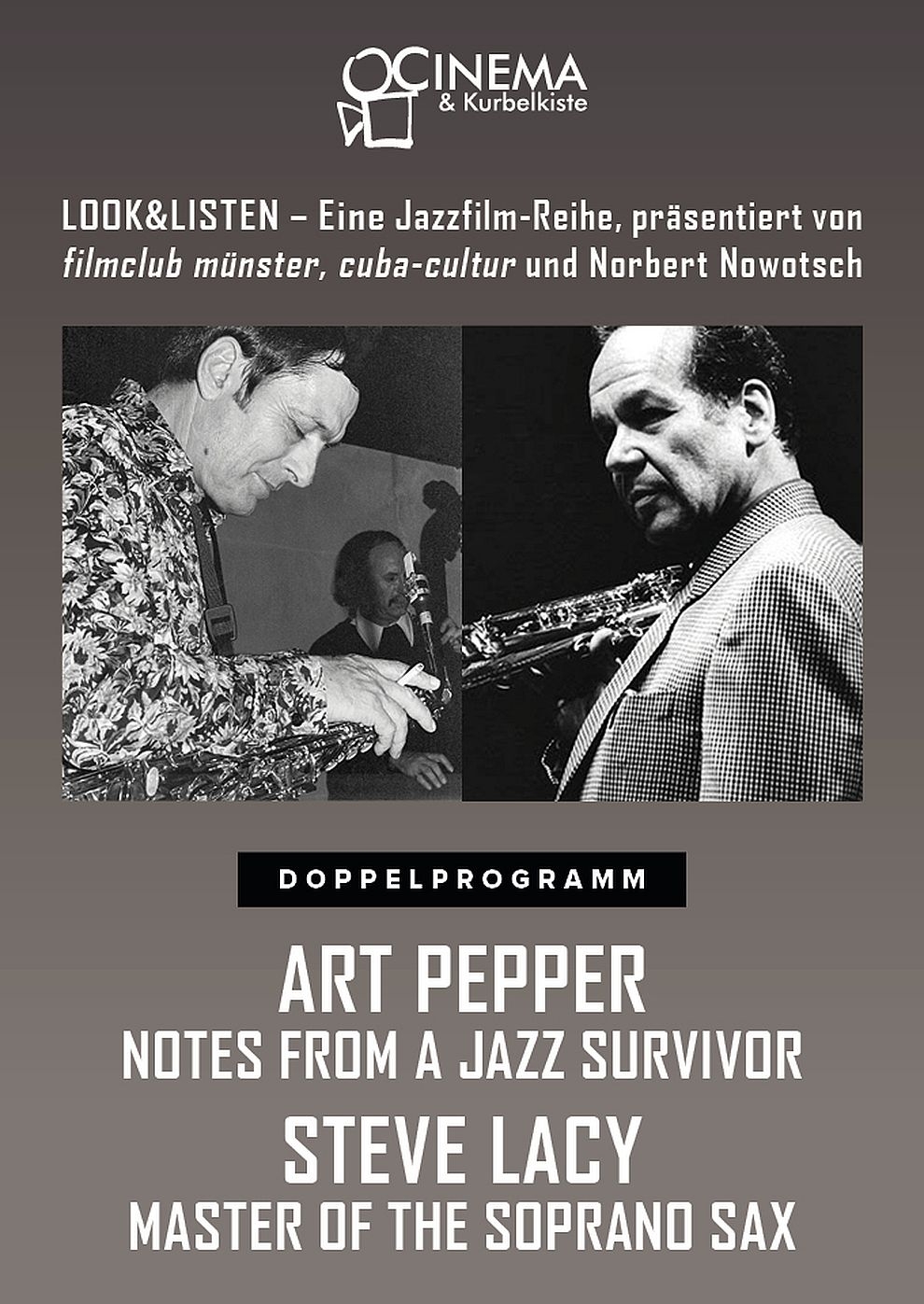 Filmplakat zu Art Pepper: Notes from a Jazz Survivor & Steve Lacy: Master of the Soprano Sax