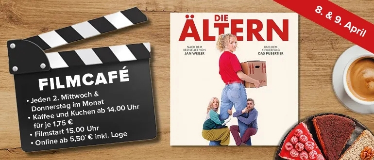 Filmcafé 8. & 9. April: „Die Ältern“; Kaffee & Kuchen ab 14 Uhr, Filmstart 15 Uhr, Tickets ab 5,50 € – zur Vorstellung”