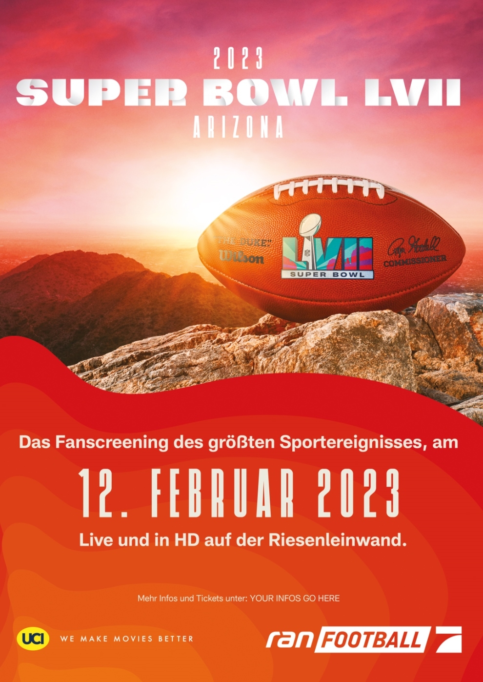 Filmplakat zu Super Bowl Kino Night 2023- Das NFL Finale live aus Arizona