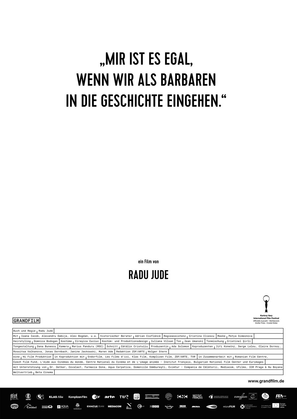 Filmplakat zu Mir ist es egal, wenn wir als Barbaren in die Geschichte eingehen