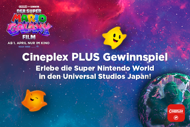 Cineplex Plus Gewinnspiel zu Der Super Mario Galaxy Film in der Cineplex PLUS App