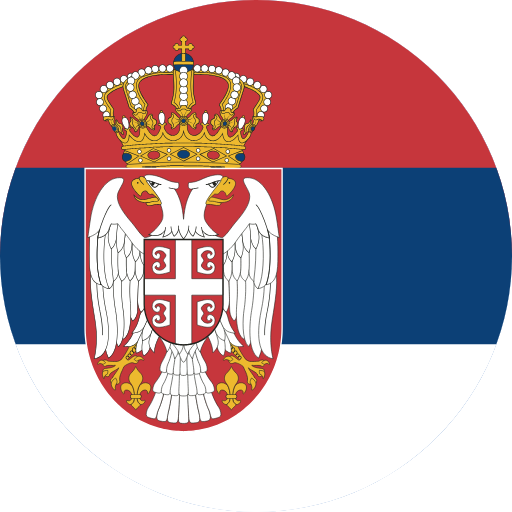 Grafik, die die serbische Flagge zeigt.