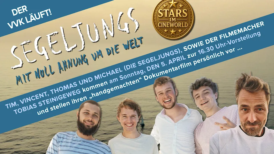 Segeljungs am 5.4. um 16.30 Uhr. Tim Hund und Filmemacher Tobias Steinigeweg stellen ihren Film persönlich vor.