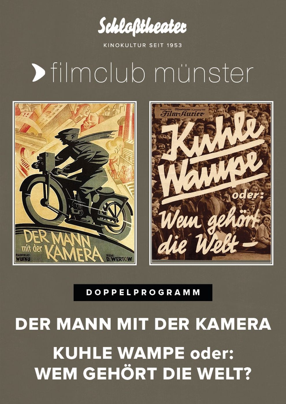 Filmplakat zu Der Mann mit der Kamera / Kuhle Wampe