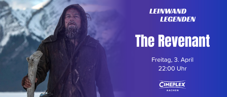 hier sieht man links einen Mann in einer Winterlandschaft mit einem Gehstock in der Hand. Der Bart des Mannes ist voll mit Schnee und er hat einige Kratzer im Gesicht.