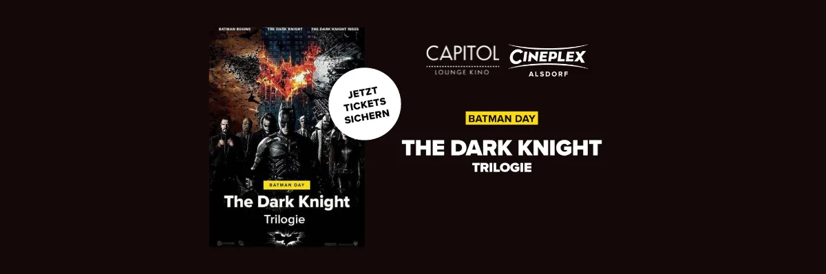 hier sieht man werbung für den batman day am 19.9. 2026 - wir zeigen da die christopher Nolan Batmanfilme