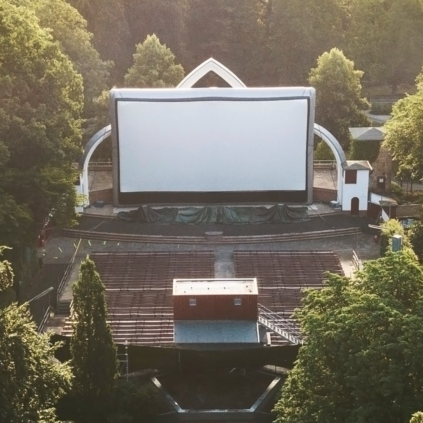 Open Air Kino Marburg Luftaufnahme von Henrik Isenberg