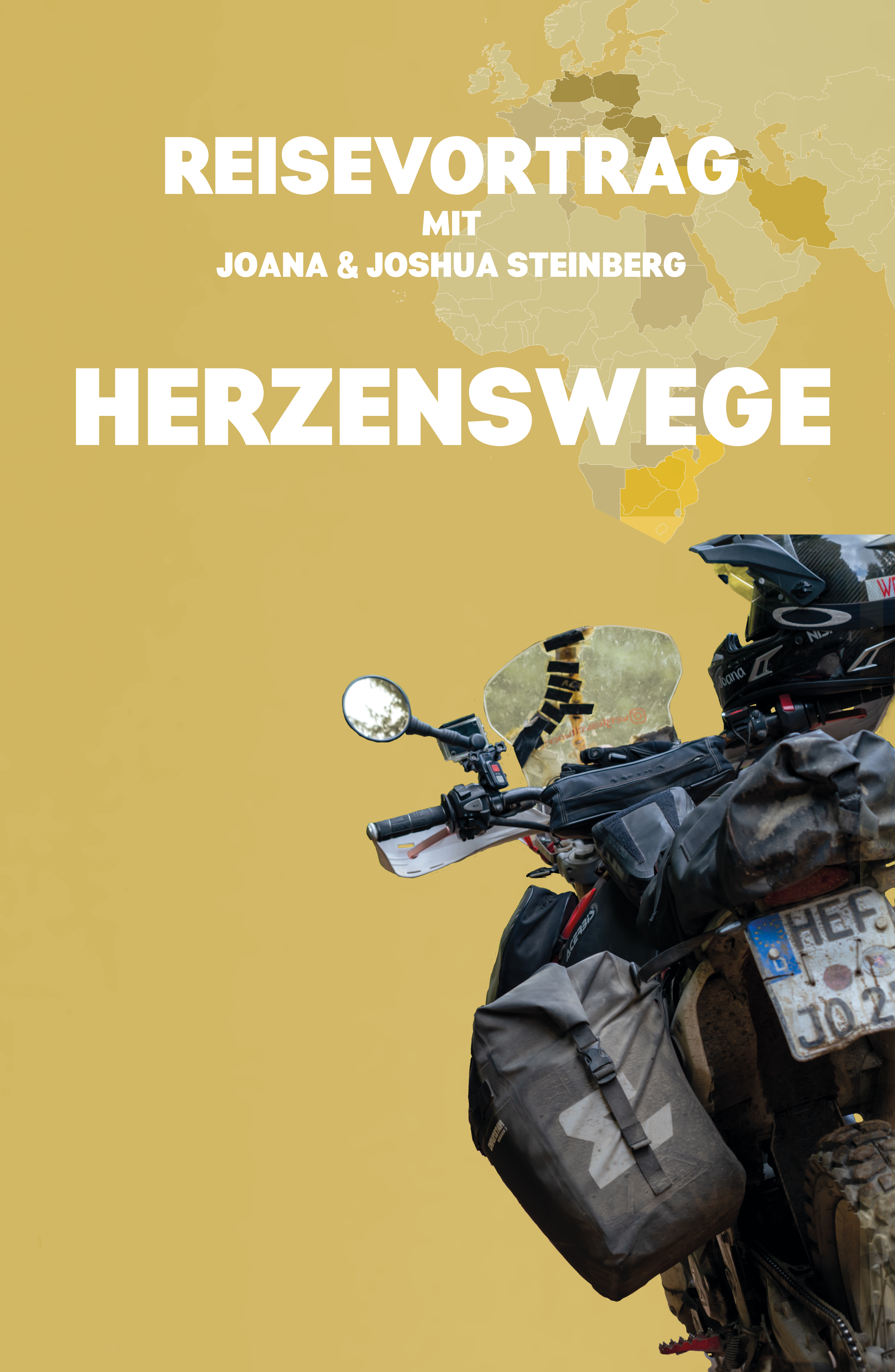 Filmplakat zu Reisevortrag Herzenswege - Joana und Joshua Steinberg