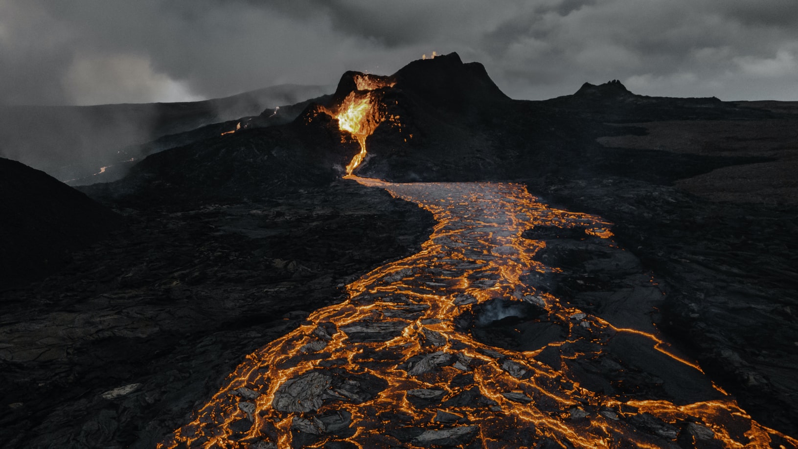 Fagradalsfjal volcanic eruption in Iceland. 