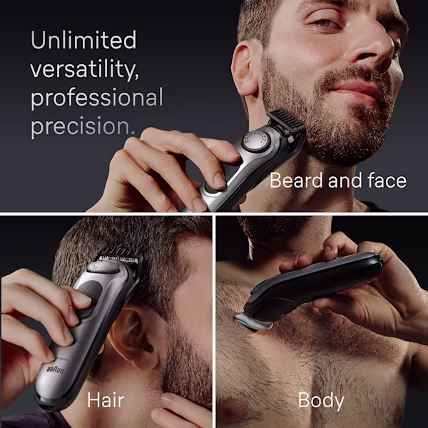 The Braun All-in-One Style Kit Series 7 offers unlimited versatility and professional precision for your hair, body, beard and face.