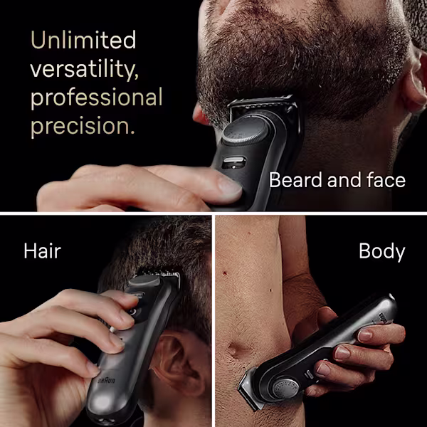 The Braun All-in-One Style Kit Series 9 offers unlimited versatility and professional precision for your hair, body, beard and face. The Braun All-in-One Style Kit Series 9 offers unlimited versatility and professional precision for your hair, body, beard and face.