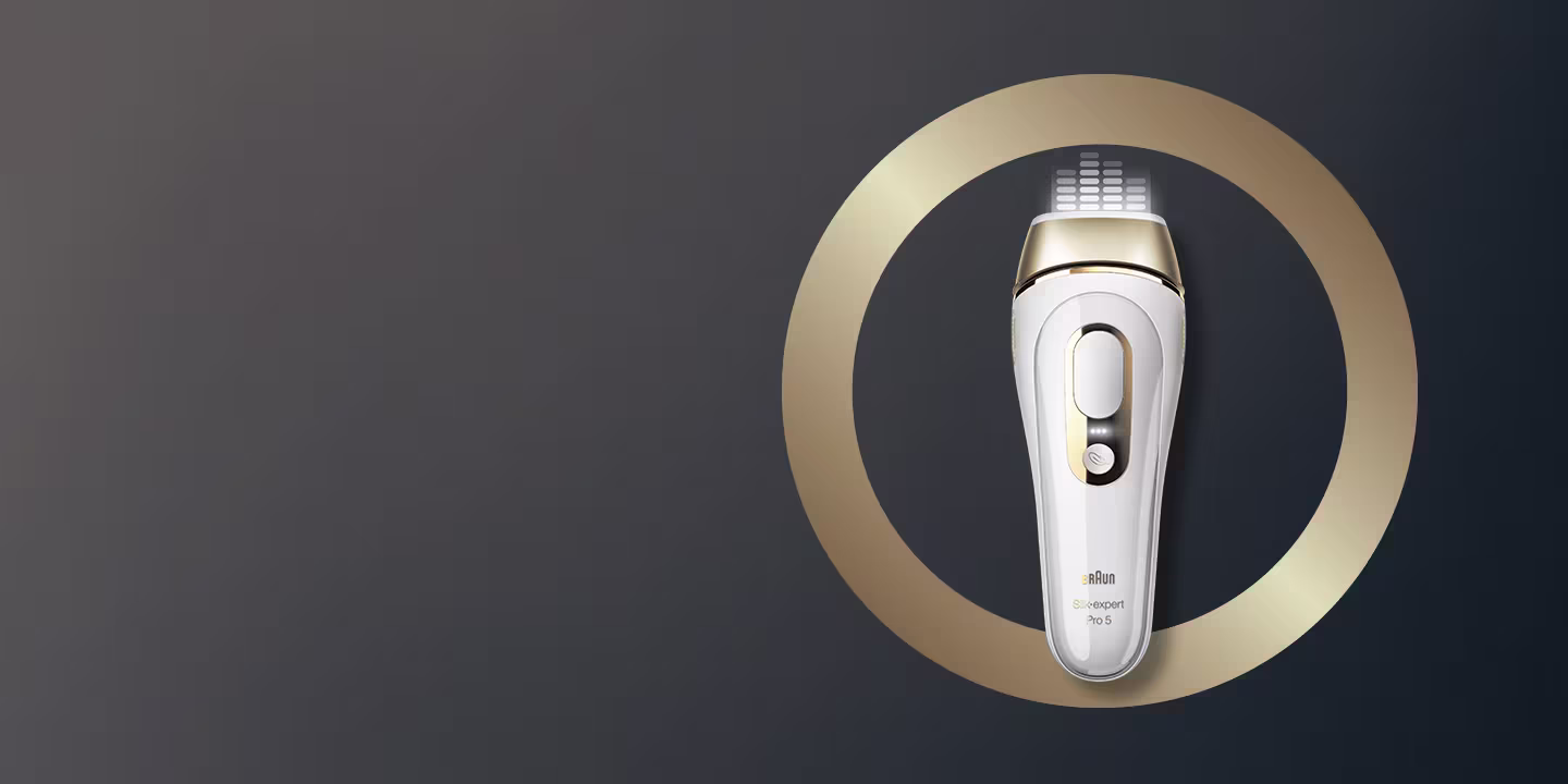 Braun Silk-expert Pro 5 IPL device featuring SensoAdapt™ technology. Braun Silk-expert Pro 5 IPL device featuring SensoAdapt™ technology.
