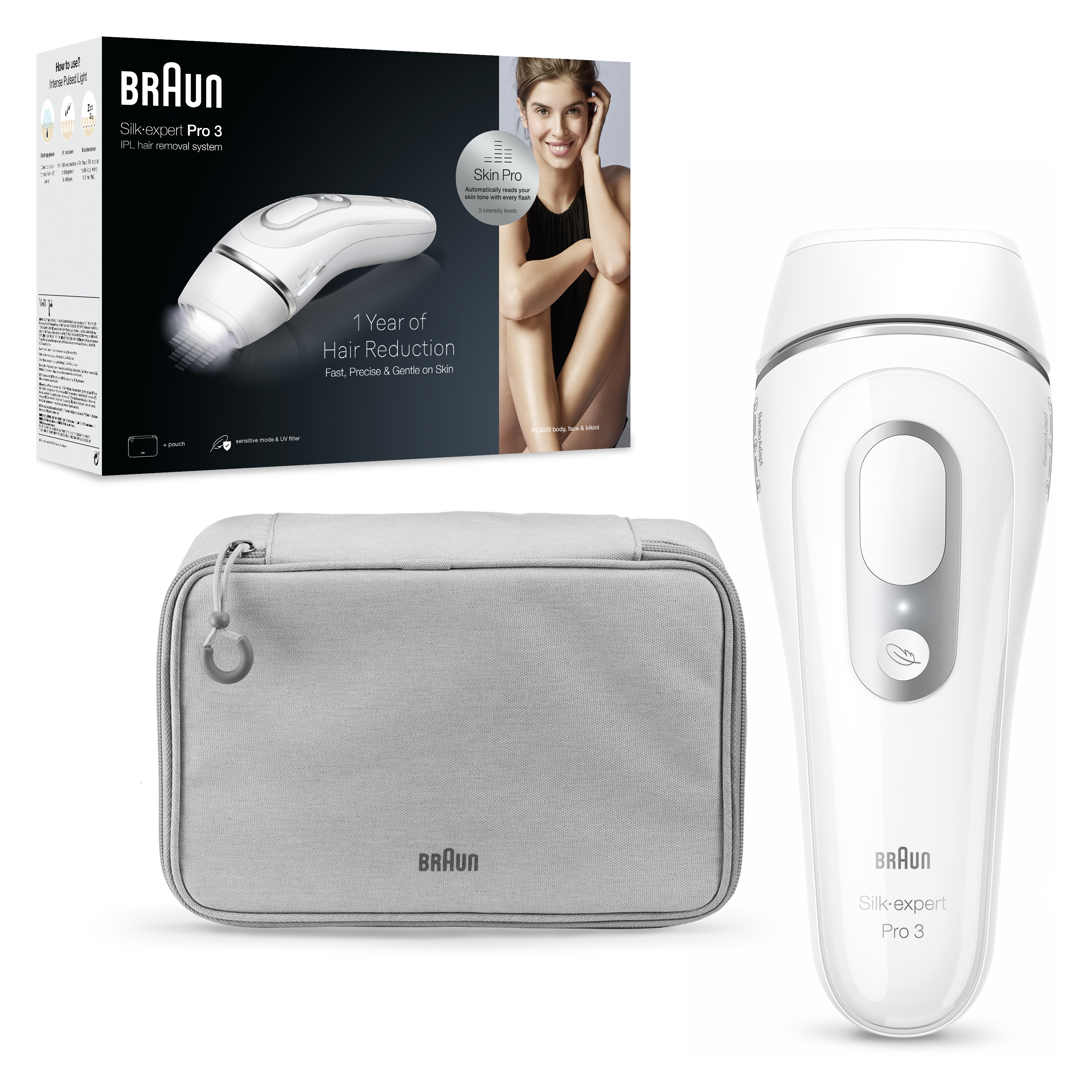 G598 BRAUN Silk expert Pro 3光美容器 Braun Silk Expert Pro 3 PL3012 IPL Women's Hair Remover with