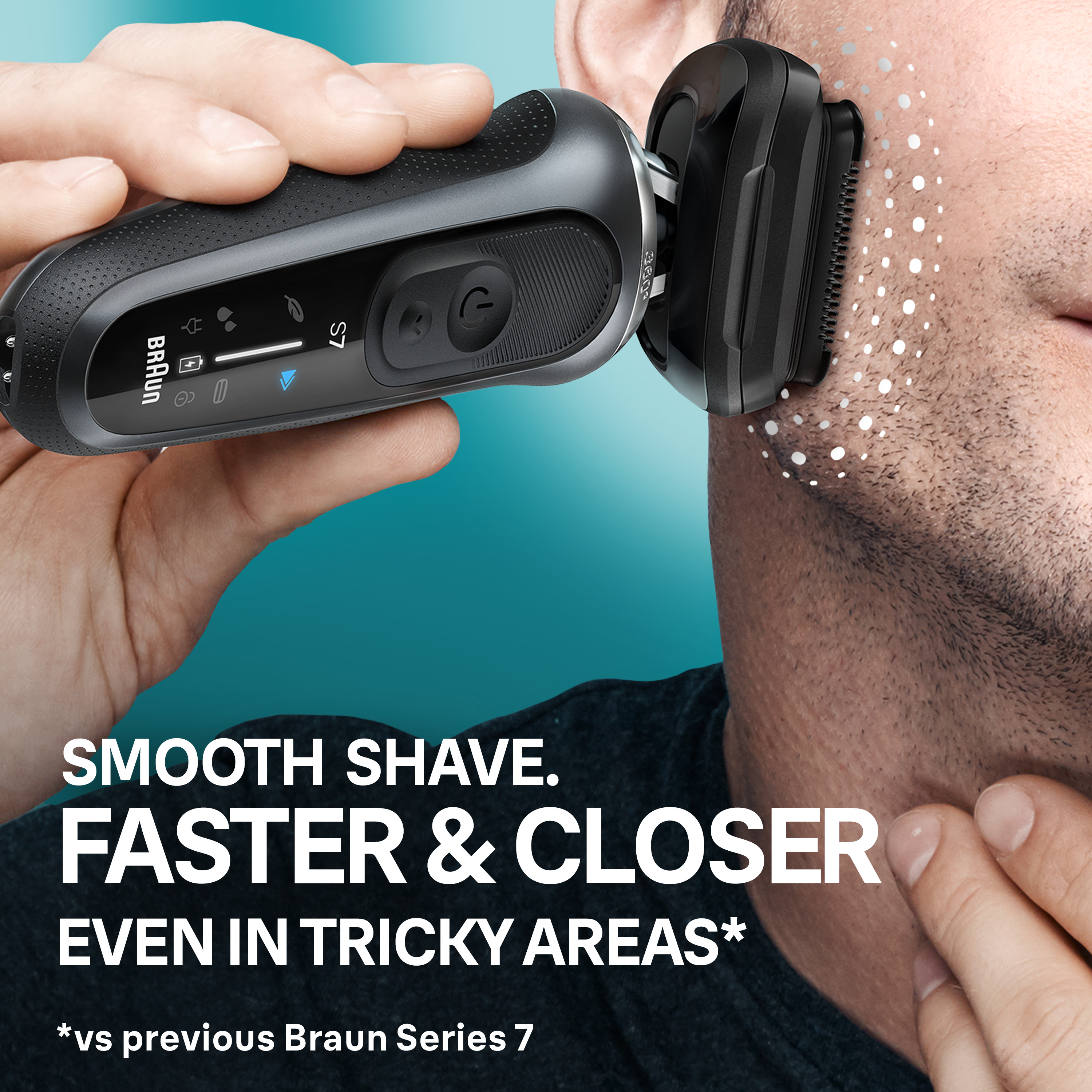 Braun Series 7 with Beard and Stubble Trimmer, Black | Braun