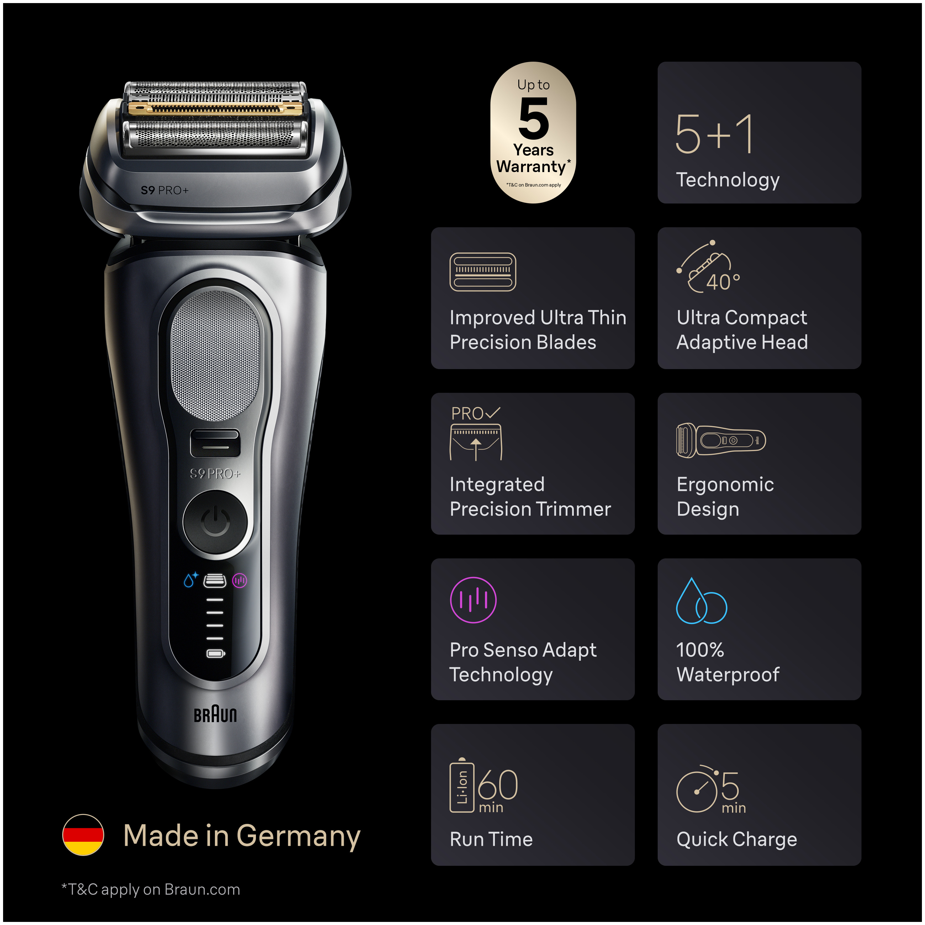 Men's Electric Shaver Series 9 Pro Plus - 9677cc | Braun US