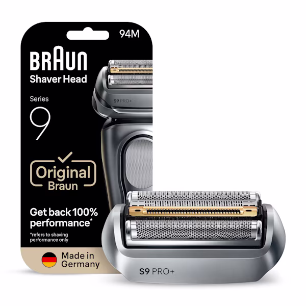 Braun Series 9 Pro, 94M, electric shaver head, silver. Braun Series 9 Pro, 94M, electric shaver head, silver.