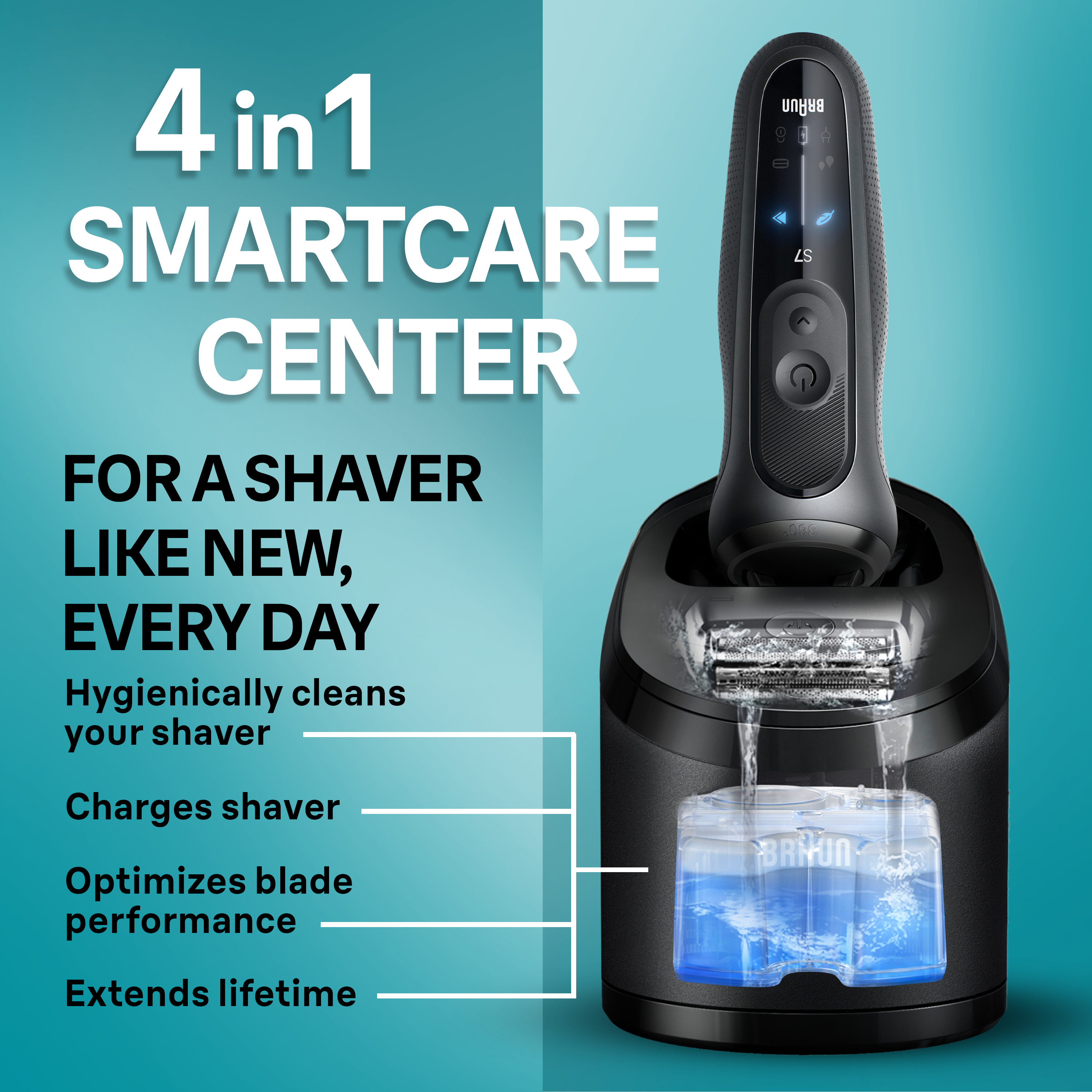 Braun Series 7 with Beard and Stubble Trimmer, Black | Braun