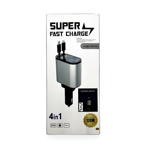 4-in-1 Fast Car Charger 120w Adapter with Type-C cable - Image 4