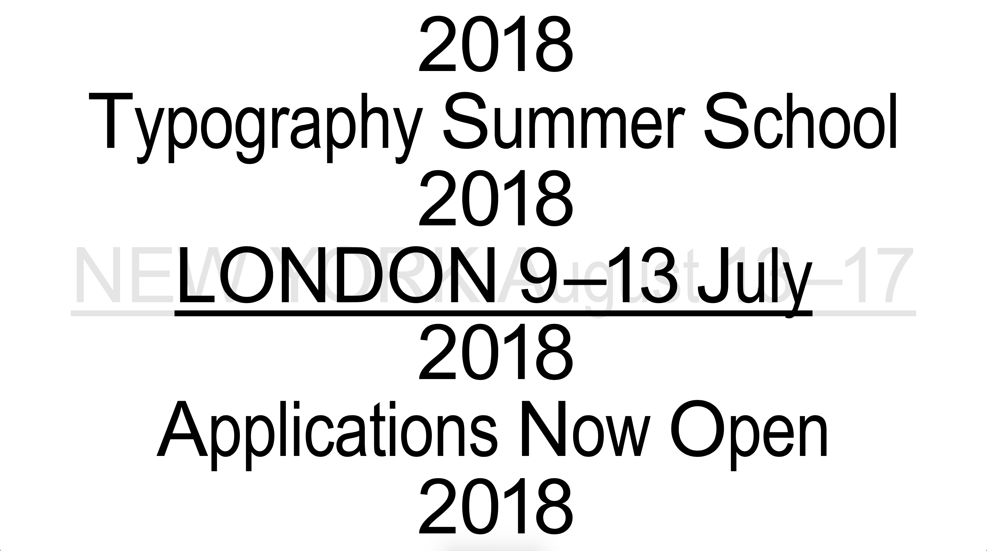 Typography Summer School London