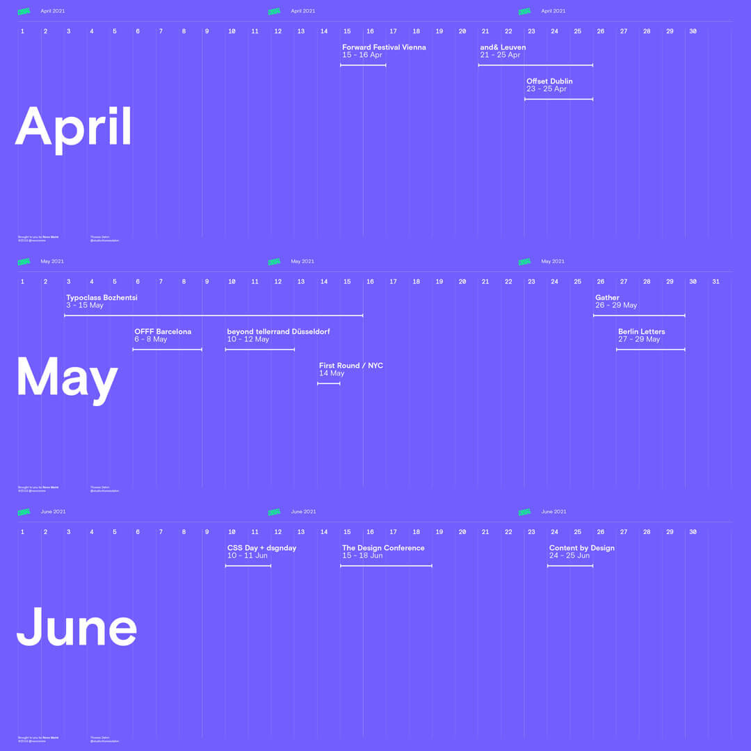 Design Conferences in April, May, June 2021