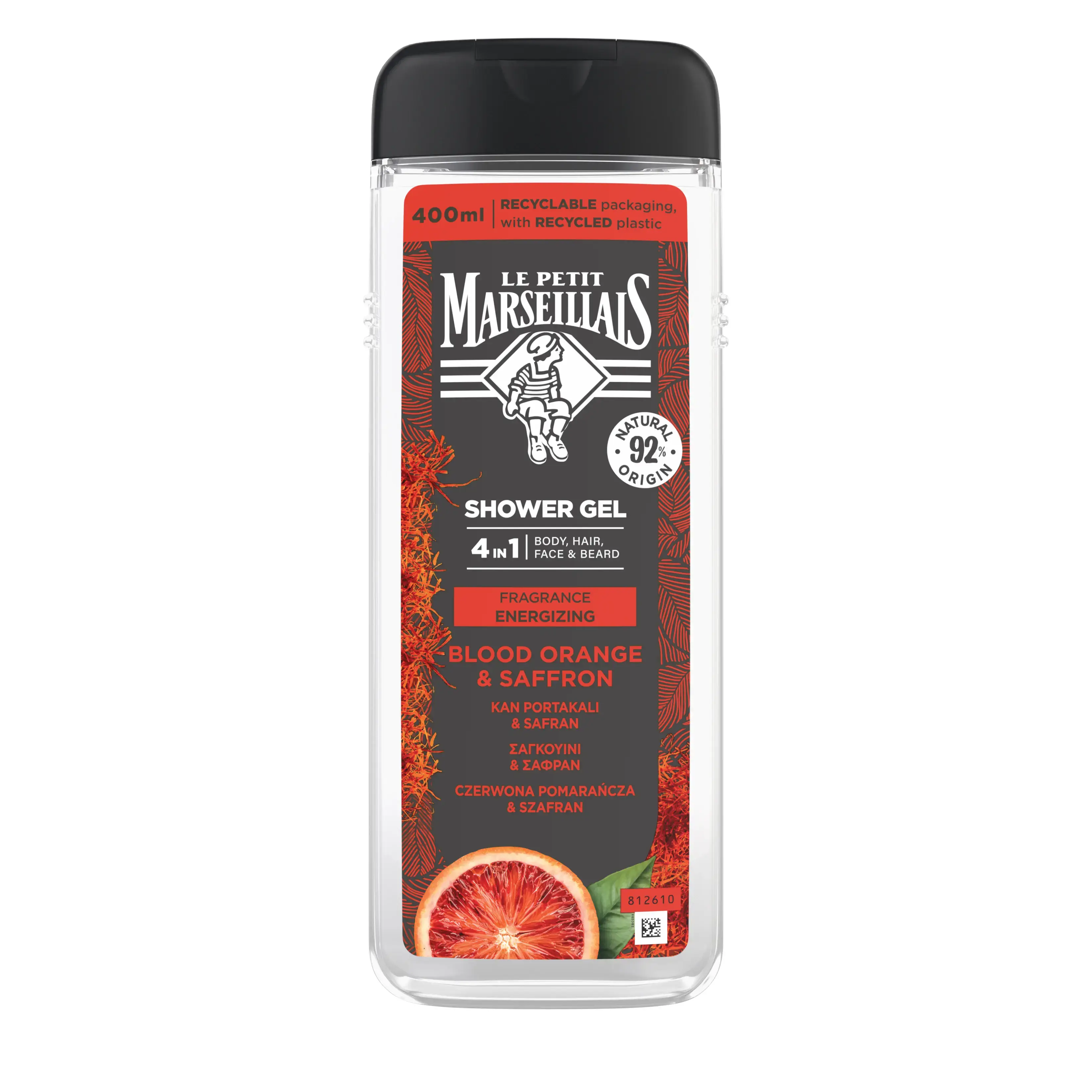 Le Petit Marseillais® Гель-шампунь для мужчин «Шафран и Красный апельсин» 400 мл - Image 1