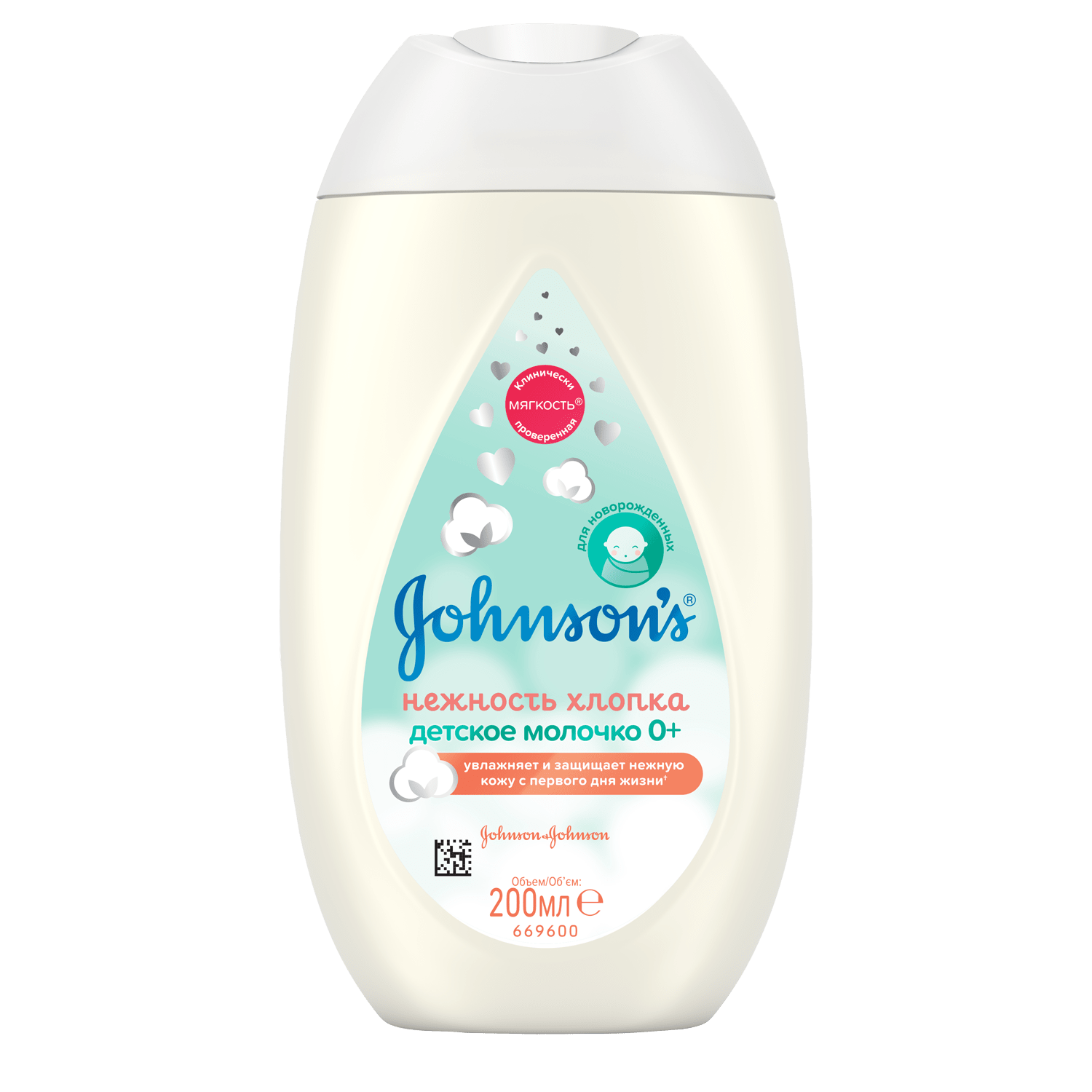 Детское молочко для лица и тела Johnson's®: лицевая сторона