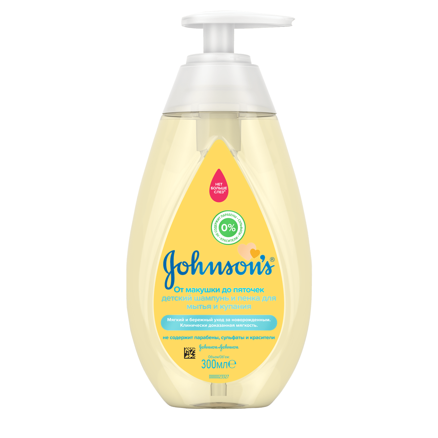 Детский шампунь и пенка для мытья и купания «От макушки до пяточек» Johnson's®: лицевая сторона