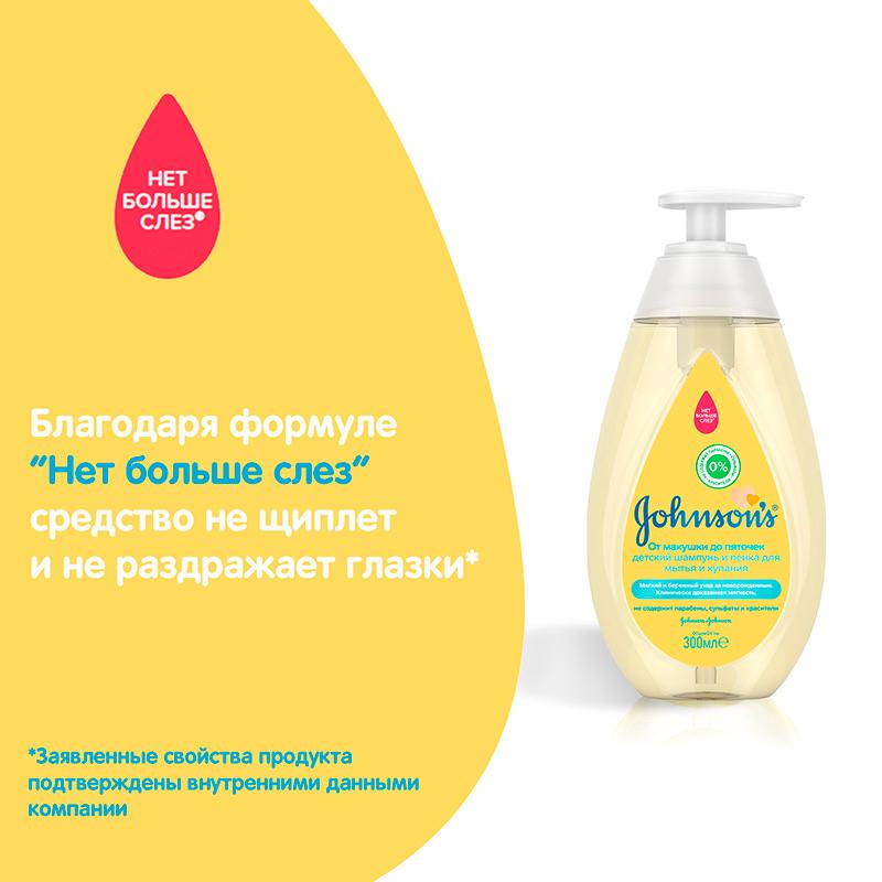 JOHNSON'S® Детский шампунь и пенка для мытья и купания «От макушки до пяточек»