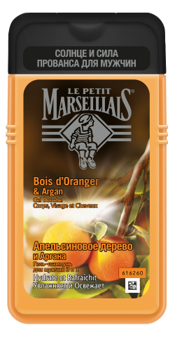 Le Petit Marseillais® Гель-шампунь для мужчин «Апельсиновое дерево и Аргана» 3 в 1, 250 мл image 1