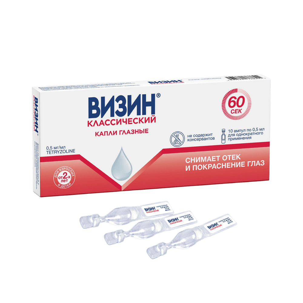 Инструкция по применению капель ВИЗИН® Классический в ампулах