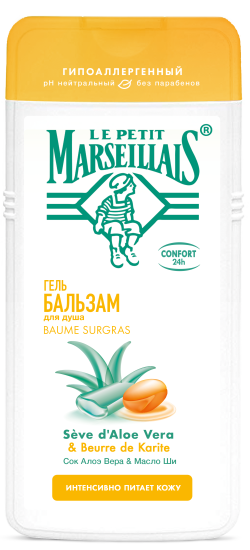 Le Petit Marseillais® Sensitive** гель-бальзам для душа с соком Алоэ Вера и Маслом Ши, 400 мл фото