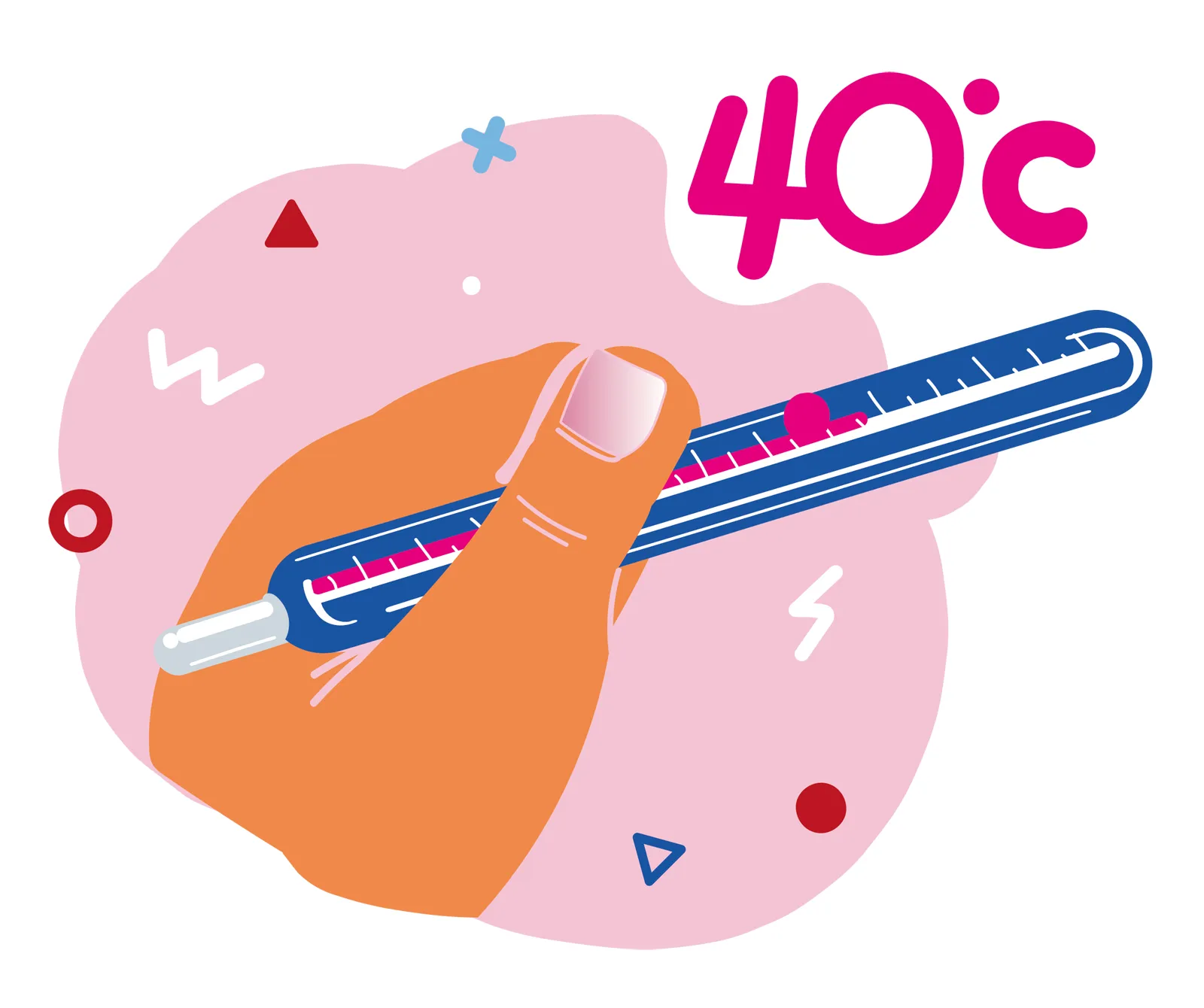 Температура 40 °C у взрослого и ребенка
