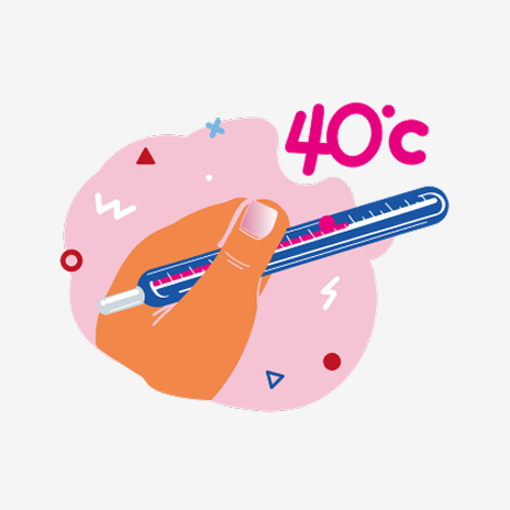 Температура 40 °C у взрослого и ребенка