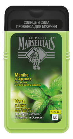 Le Petit Marseillais® Гель-шампунь для мужчин «Мята и лайм» 3 в 1, 250 мл image 1