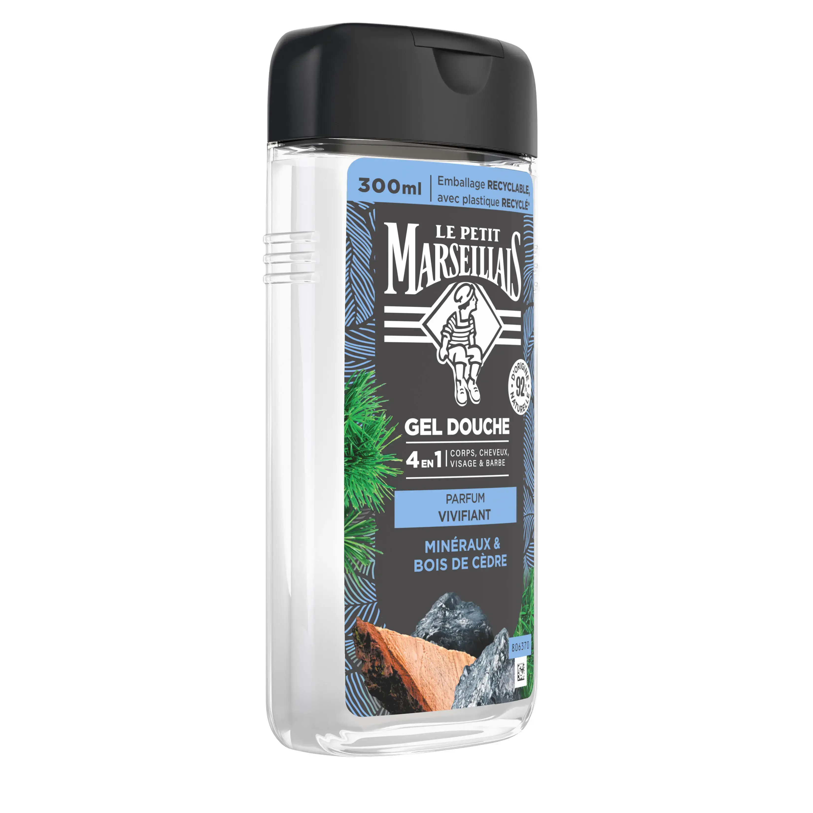 Le Petit Marseillais® Гель-шампунь для мужчин «Кедр и минералы» 4 в 1, 300 мл