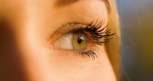 Глаз молодой женщины вблизи