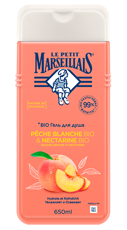 Le Petit Marseillais® BIO* Гель для душа «Белый персик и Нектарин», 650 мл image 1