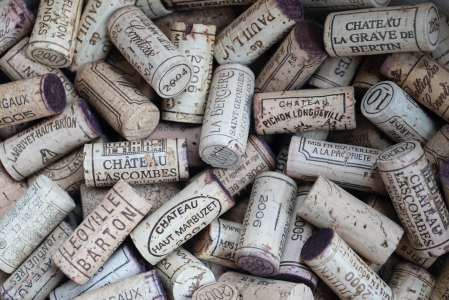 This image features corks from some of the top communes and top châteaux in Bordeaux.