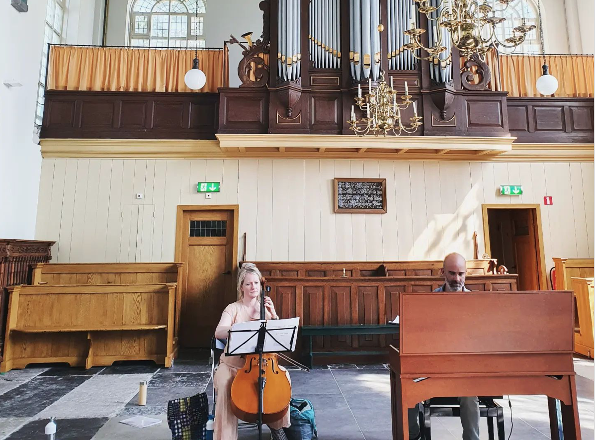 Repetitie Joost en Celliste Concert Ransdorp 2022