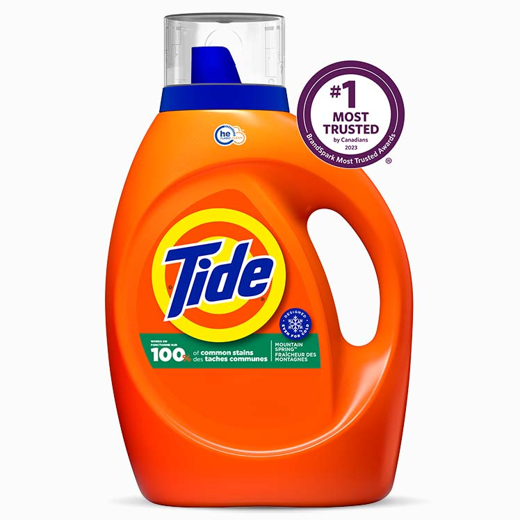 Bottle of Tide Mountain Spring Liquid Laundry Detergent