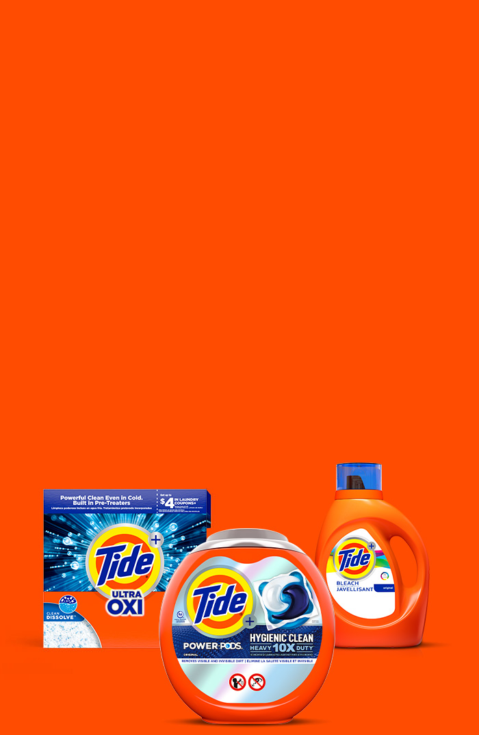 Tide liquid, PODS and powder detergents